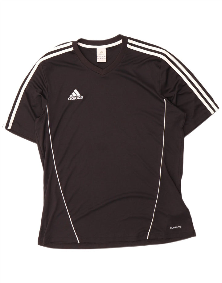 Adidas Mens Climalite Camiseta Top Grande Poliéster Negro