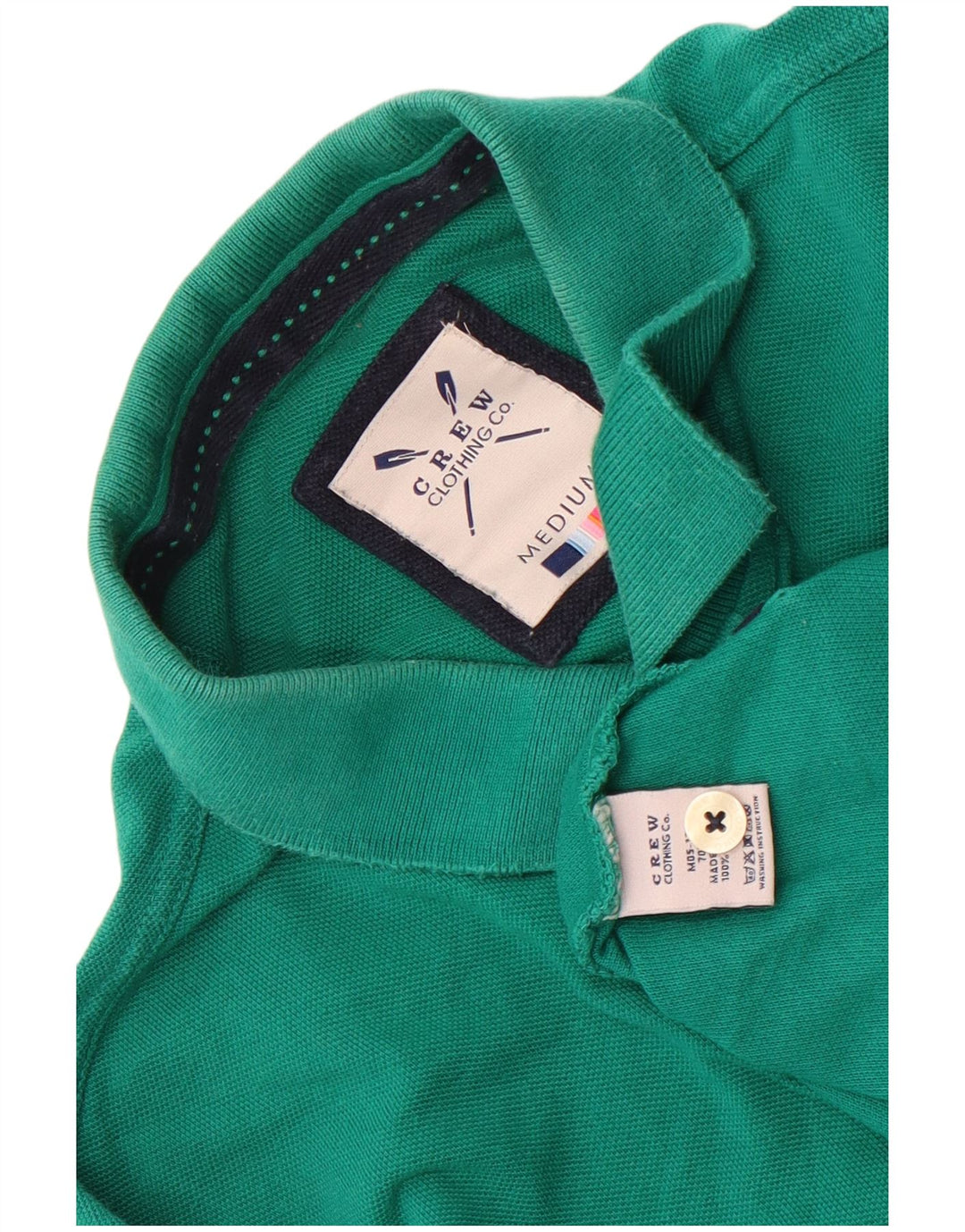 Crew Clothing Polo para hombre de algodón verde medio