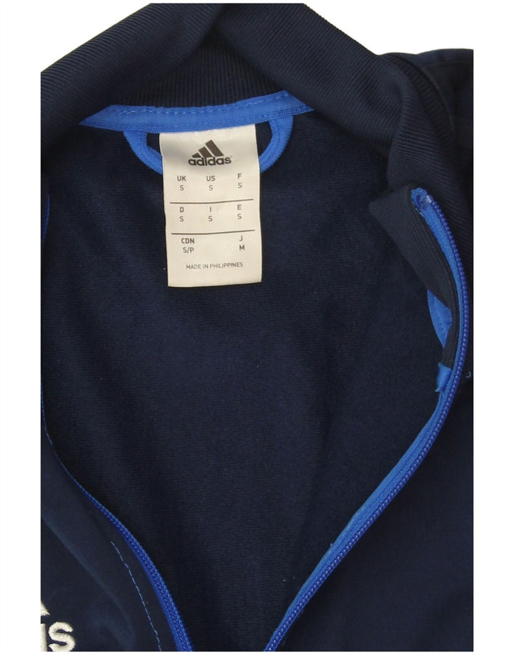 Adidas Hombre Chándal Top Chaqueta Pequeña Azul Marino Colorblock Poliéster