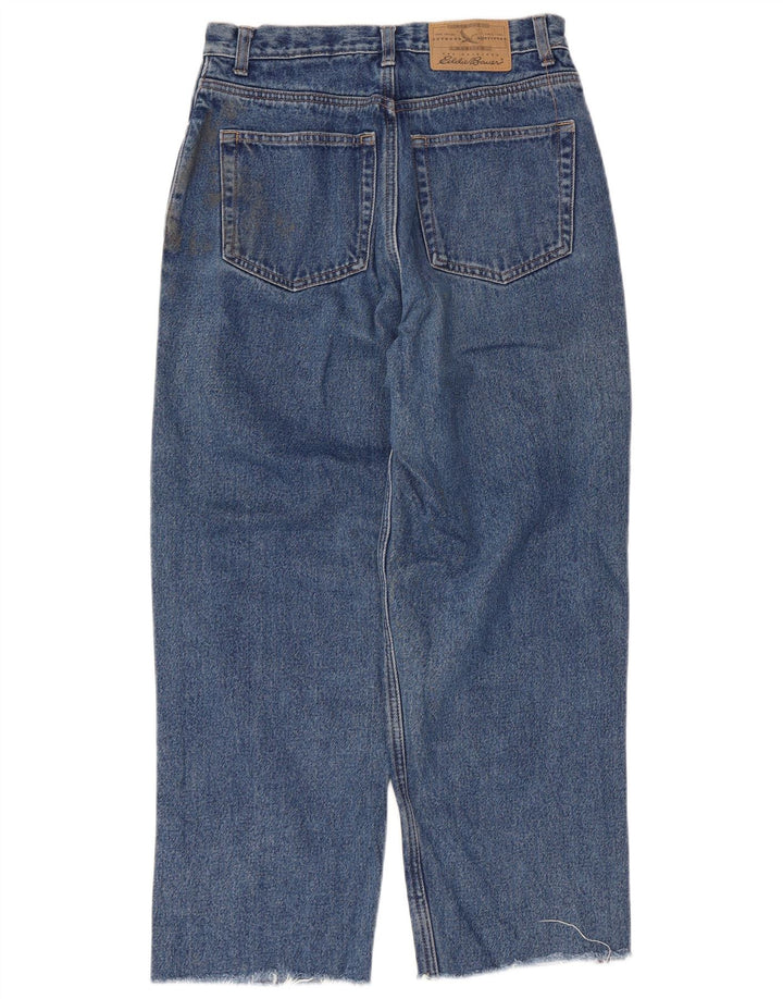 Eddie Bauer Jeans recortados de cintura alta para mujer US 8 Medium W28 L24 Azul