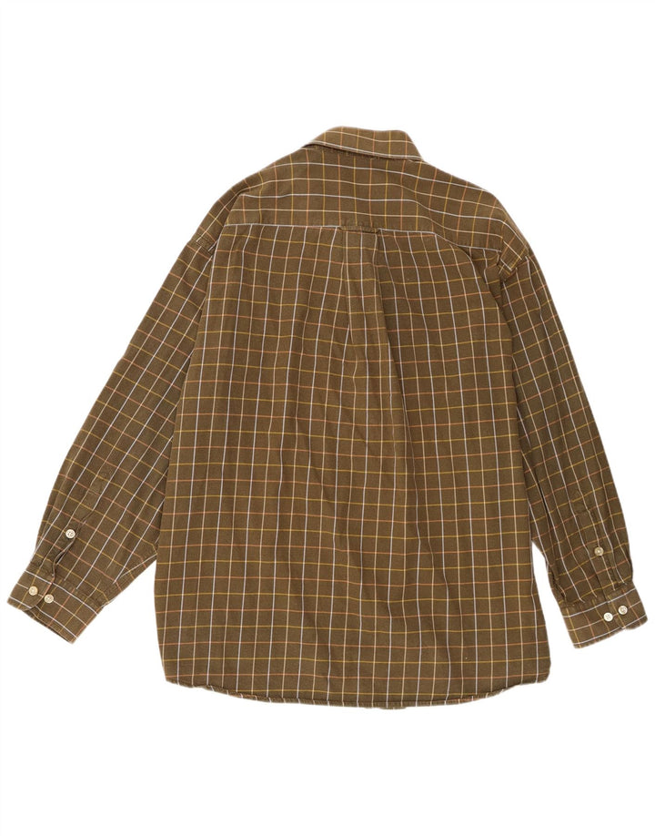 Camisa Orvis Hombre 2XL Algodón A Cuadros Caqui