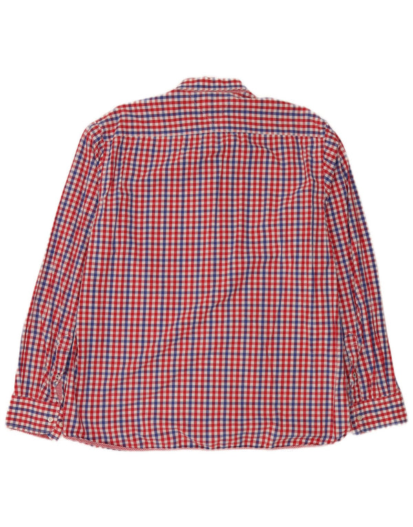 Tommy Hilfiger Camisa de ajuste personalizado para hombre XL Algodón a cuadros rojo