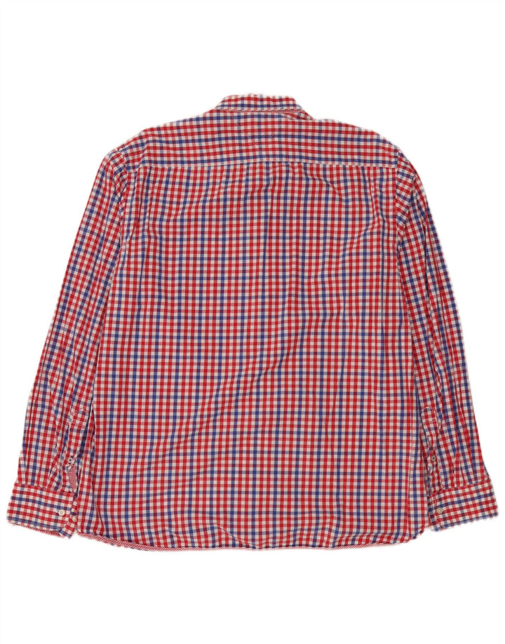 Tommy Hilfiger Camisa de ajuste personalizado para hombre XL Algodón a cuadros rojo