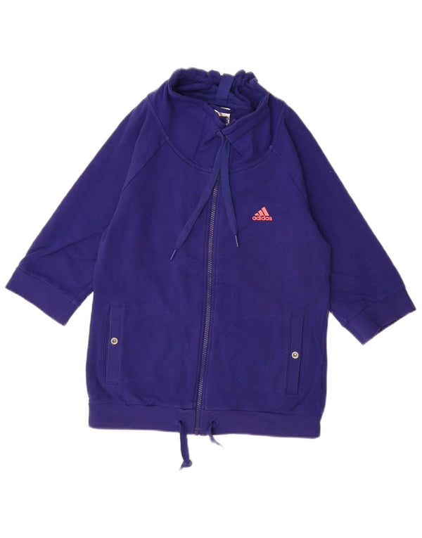 ADIDAS Sudadera de manga 3/4 para mujer Jumper UK 10 Small Blue Cotton