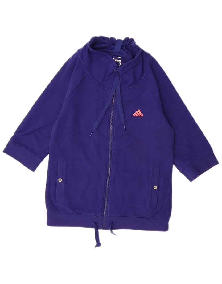 ADIDAS Sudadera de manga 3/4 para mujer Jumper UK 10 Small Blue Cotton