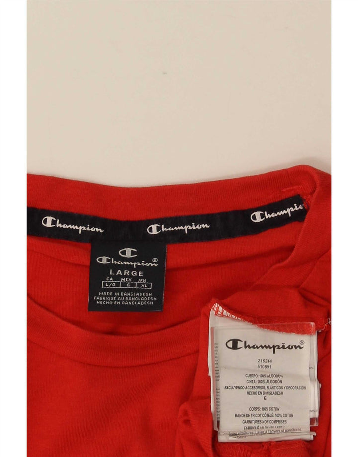 Champion Camiseta Gráfica Para Hombre Top Grande De Algodón Rojo