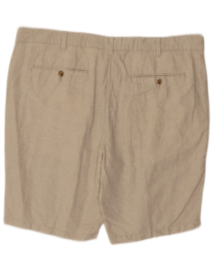 Marks & Spencer Pantalones cortos chinos para hombre W40 XL Lino beige