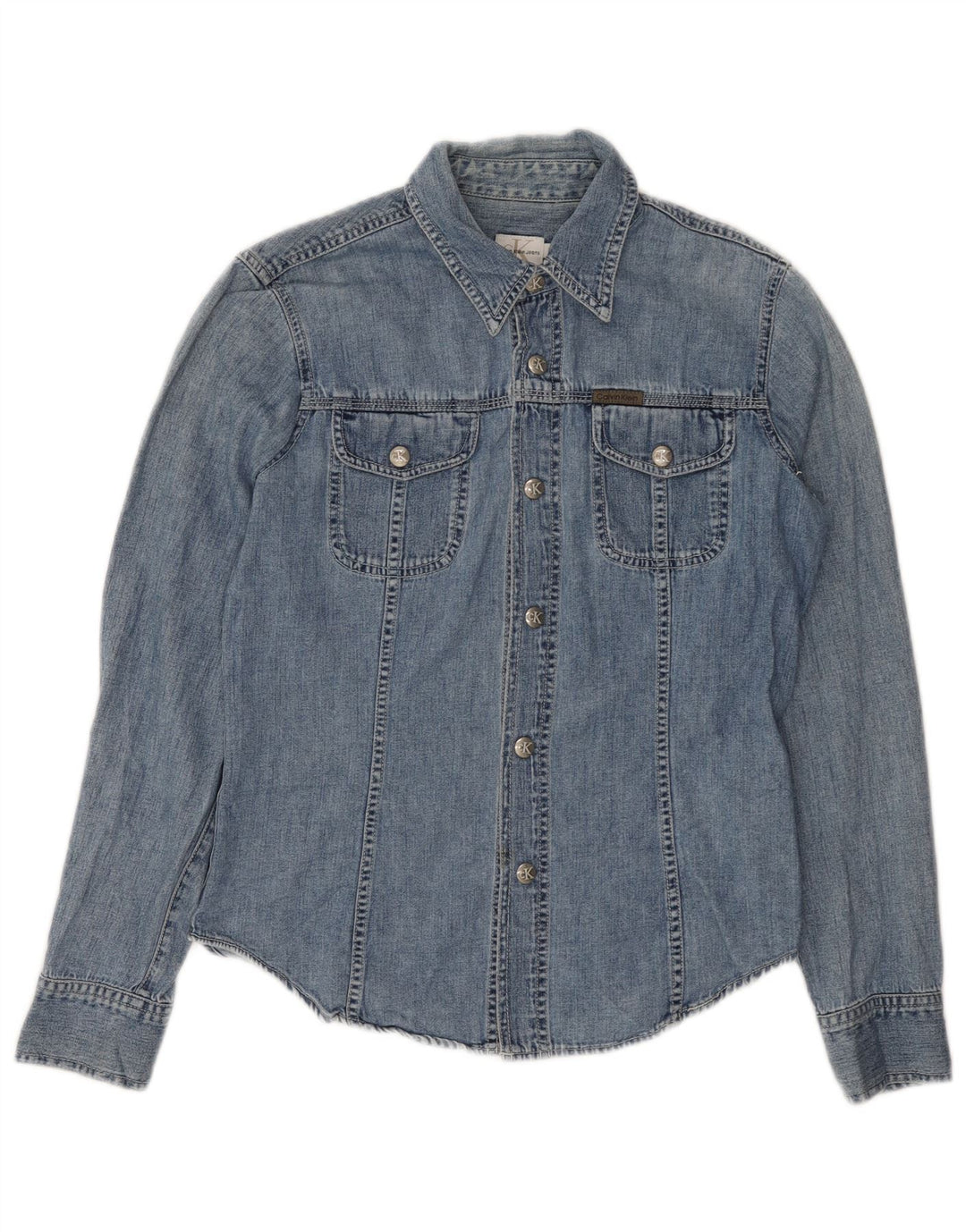 Camisa Vaquera Calvin Klein Jeans Mujer Algodón Azul Medio