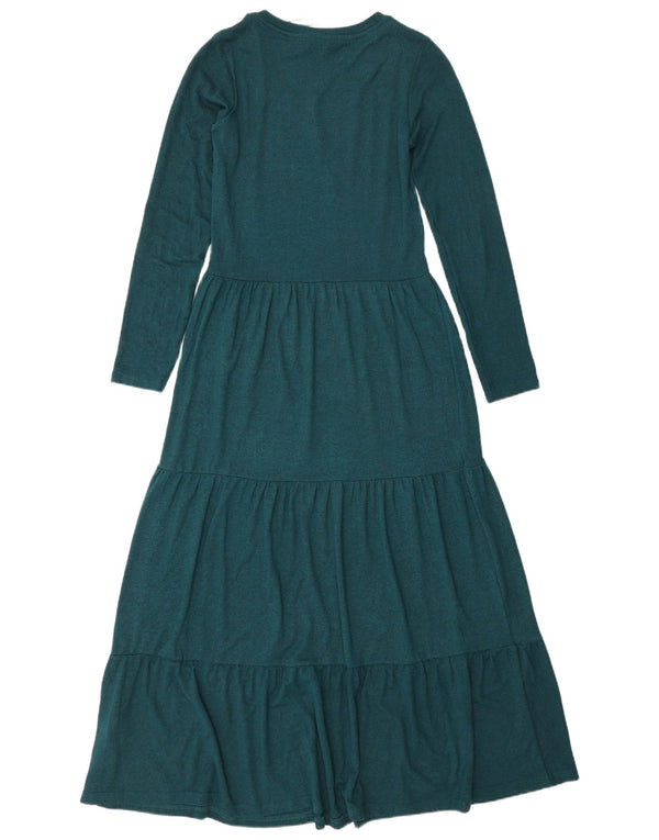 Weird Fish Vestido largo de manga larga para mujer UK 8 Small Viscosa verde