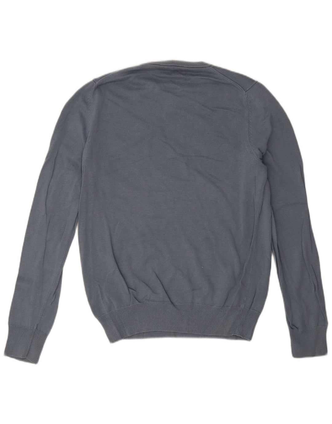 Marks & Spencer Jersey con cuello redondo para hombre, talla pequeña, algodón azul