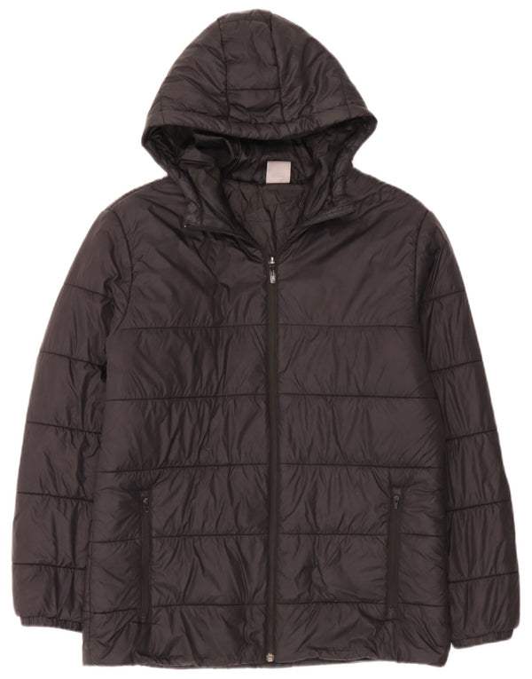 Puma Chaqueta acolchada con capucha para hombre UK 38 Medium Black Nylon