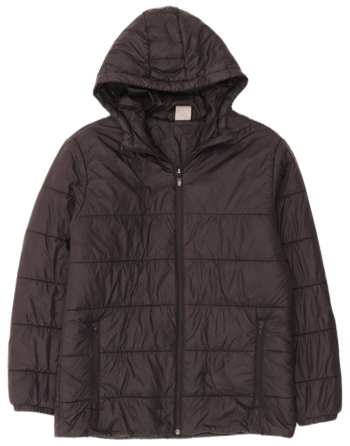Puma Chaqueta acolchada con capucha para hombre UK 38 Medium Black Nylon