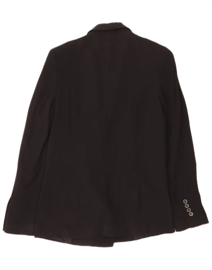 Zara Mujer Chaqueta Blazer De Doble Botonadura UK 10 Small Acetato Negro