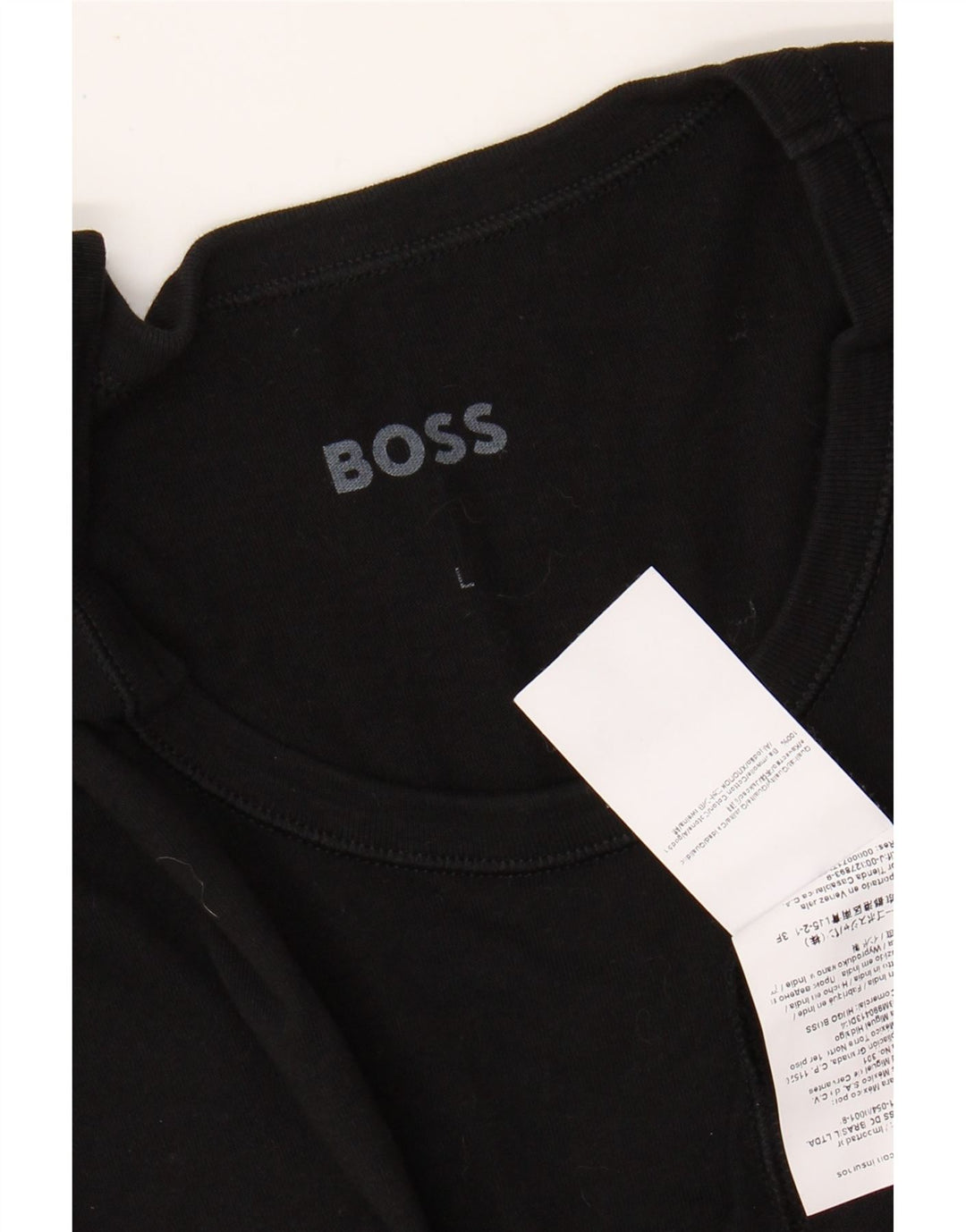 Camiseta HUGO BOSS para hombre Top grande de algodón negro