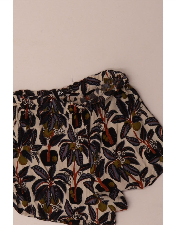 Zara Mujer Shorts Casuales Small W26 Multicolor Floral