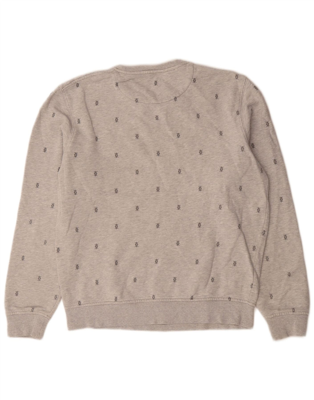 Lyle & Scott Hombre Sudadera con Estampado Abstracto Jersey De Algodón Gris Medio