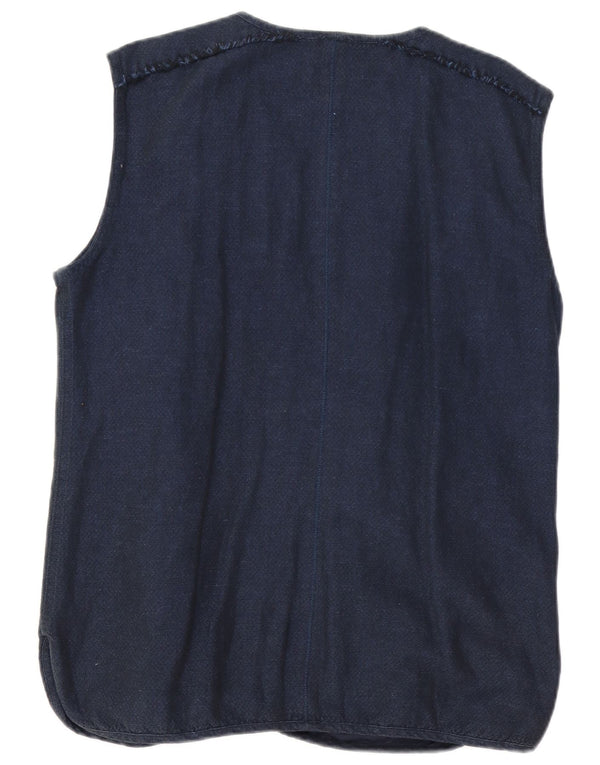 ORVIS Chaleco largo abierto para mujer UK 14 Medium Azul marino Algodón