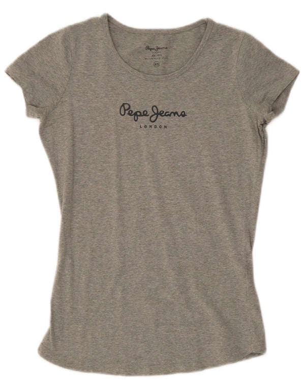 PEPE Jeans Camiseta gráfica para mujer Top UK 6 XS Gris Algodón