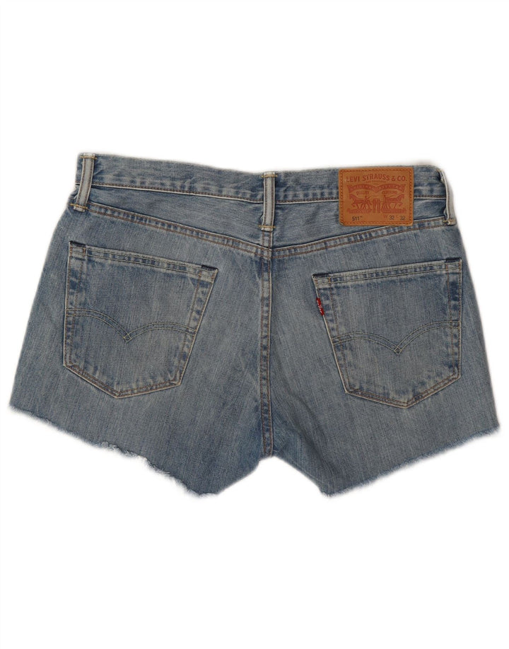 LEVI'S Womens 511 Denim Shorts W32 Large Blue Cotton