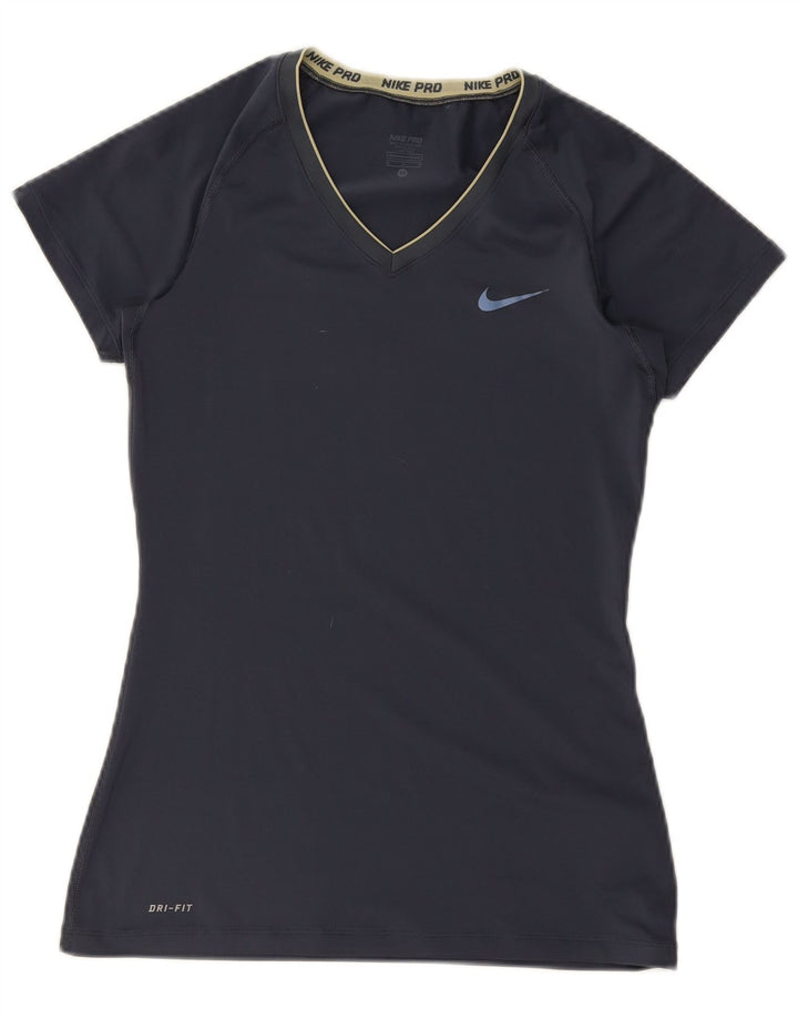 Nike Camiseta Dri Fit para mujer UK 12 Medium Azul marino Poliéster