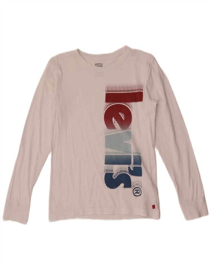 Levi's Boys Graphic Top Manga Larga 13-14 Años Blanco Algodón