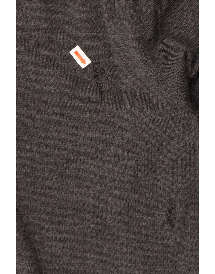 Gap Jersey con cuello en V para hombre de lana gris grande