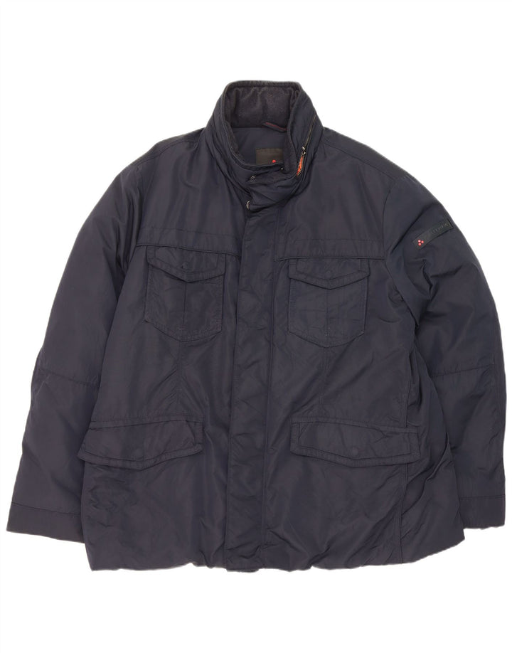 PEUTEREY Chaqueta acolchada con capucha para hombre UK 46 3XL Azul marino Poliamida
