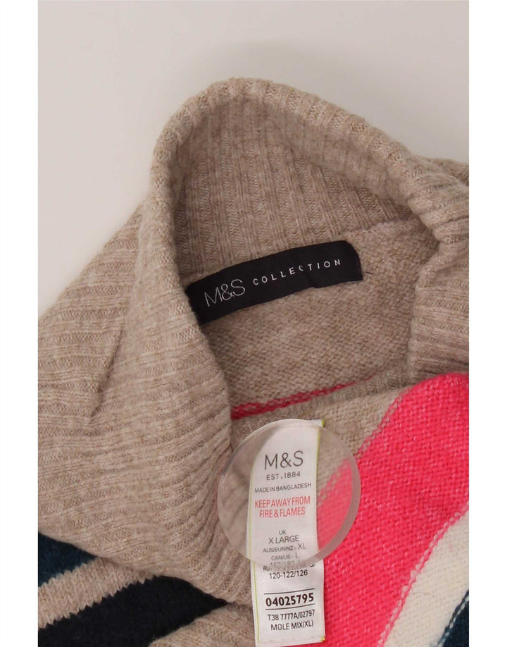 Marks & Spencer Jersey con Cuello Redondo para Mujer UK 40 XL Multicolor