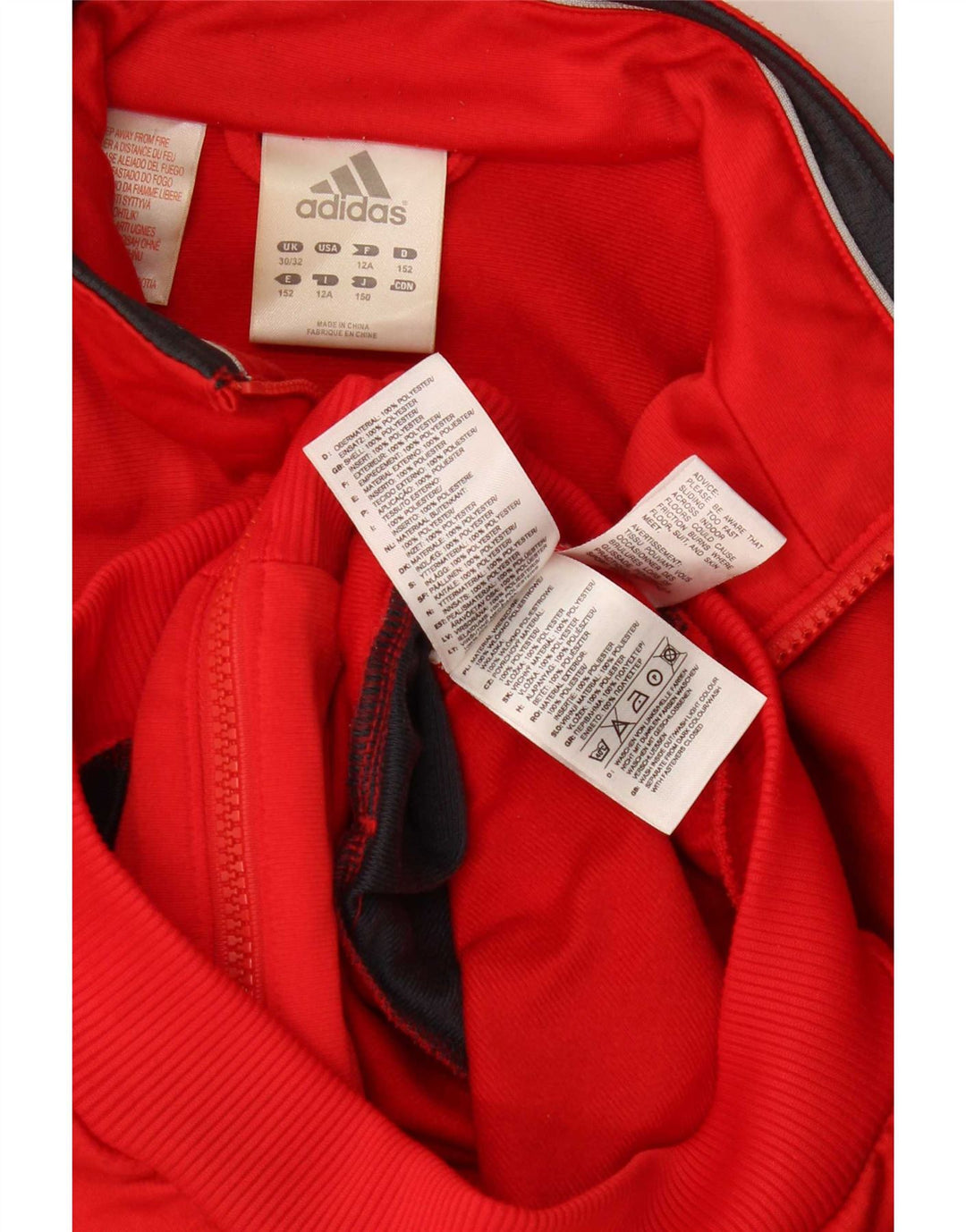 Adidas - Chaqueta de chándal gráfica para niños, 11-12 años, color rojo