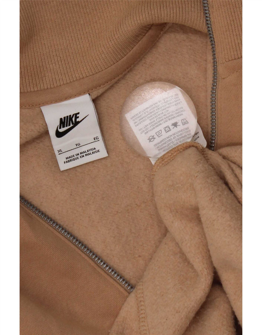 Nike Hombre Zip Neck Sudadera Jumper XL Marrón Algodón