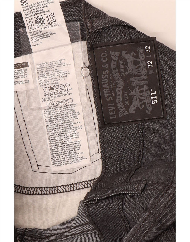 LEVI'S Vaqueros ajustados 511 para hombre W32 L32 Algodón azul marino
