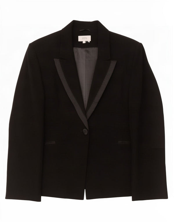 Marks & Spencer Chaqueta tipo blazer con 1 botón para mujer UK 22 3XL Acetato negro