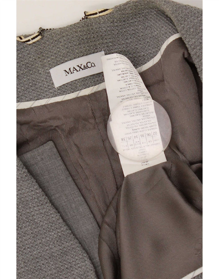 Max & Co. Chaqueta tipo blazer con 1 botón para mujer UK 6 XS Poliéster gris