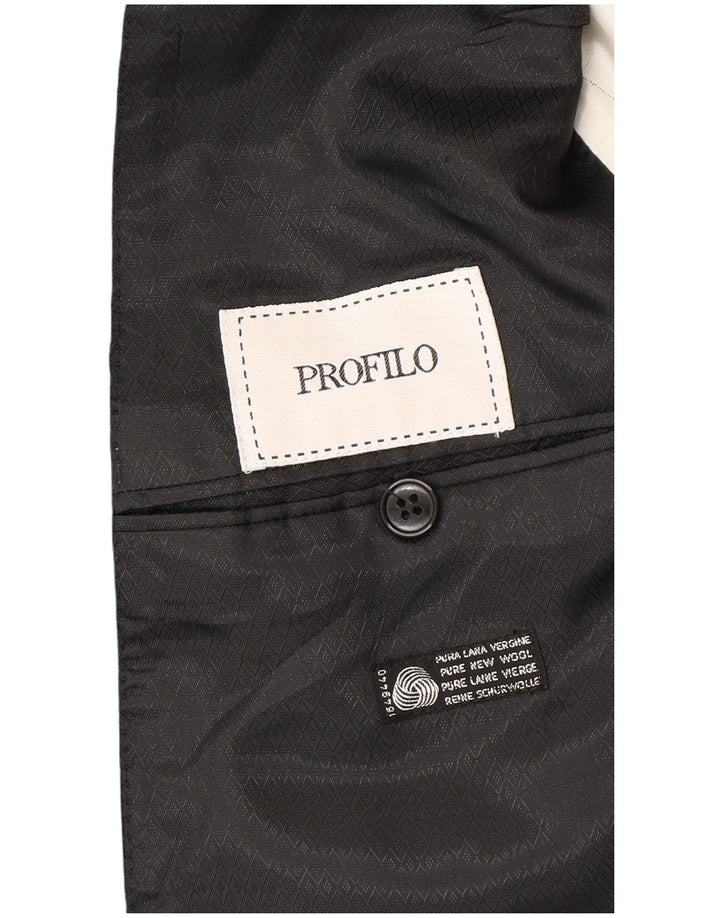 Chaqueta tipo blazer con doble botonadura para hombre Profilo IT 48 Lana virgen negra mediana