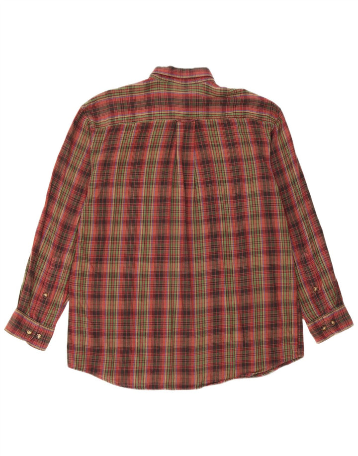 Camisa de franela Orvis para hombre de algodón a cuadros rojos grandes