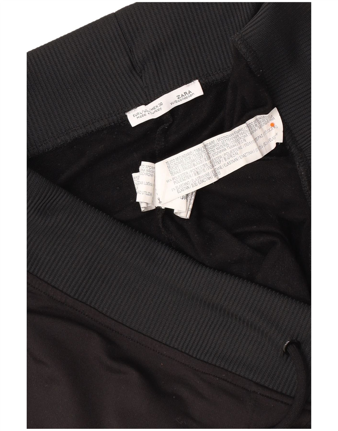 ZARA Pantalones de chándal para mujer Joggers UK 44 Large Negro Rayas