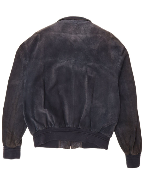 Vintage hombres ante bomber chaqueta Reino Unido 42 XL azul marino