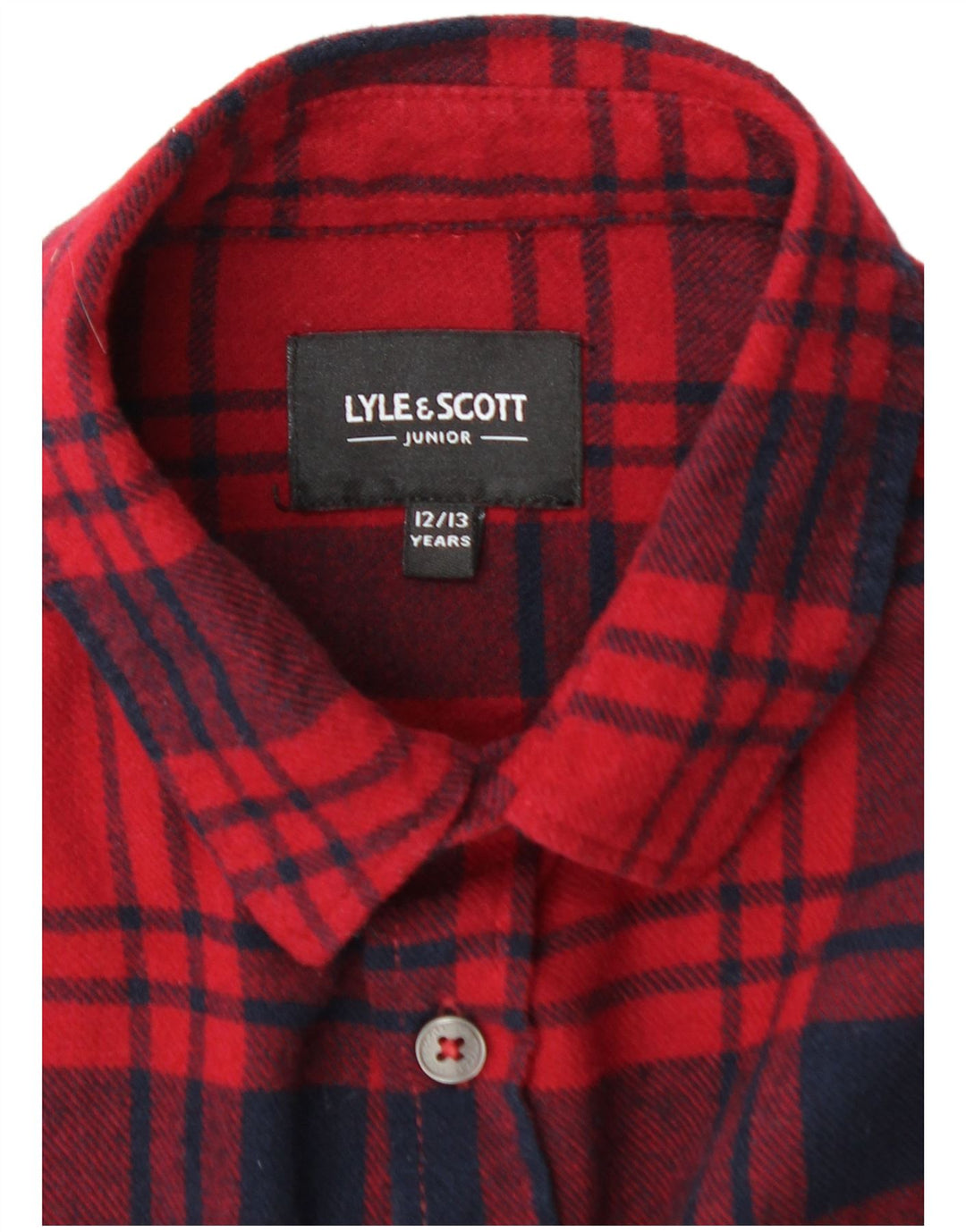 LYLE & SCOTT Boys Flannel Shirt 12-13 Years Red Check Cotton