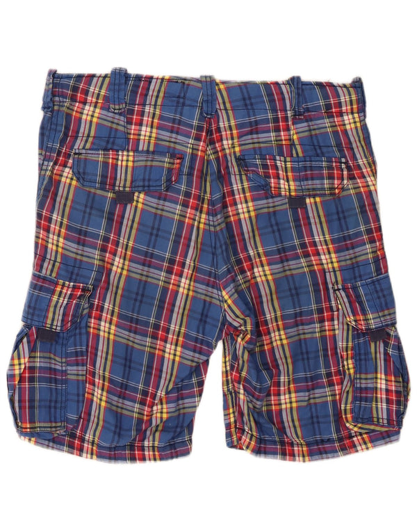 Jack & Jones Mens Cargo Shorts Medium W34 Algodón A Cuadros Azul