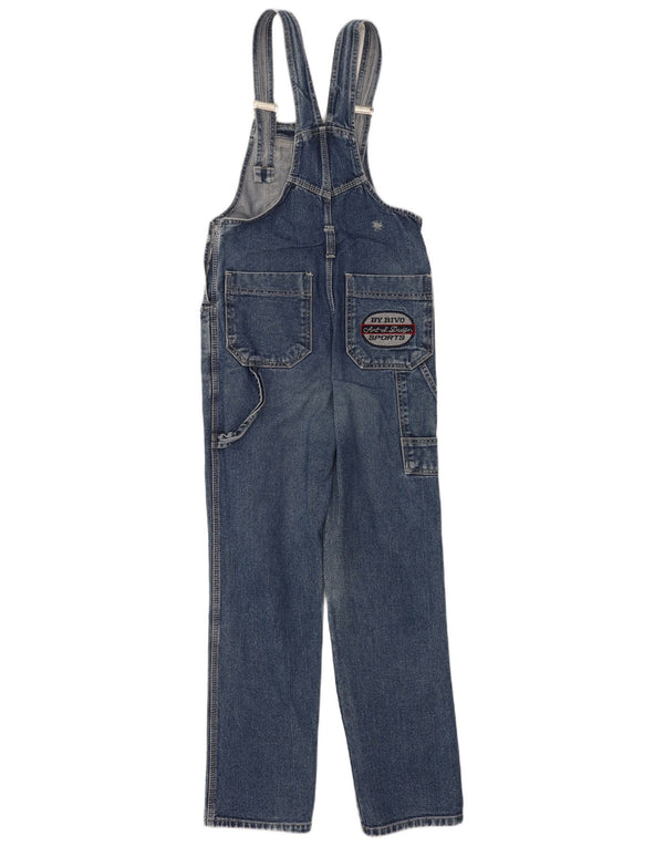 Vintage mujer peto jeans rectos W30 L30 algodón azul