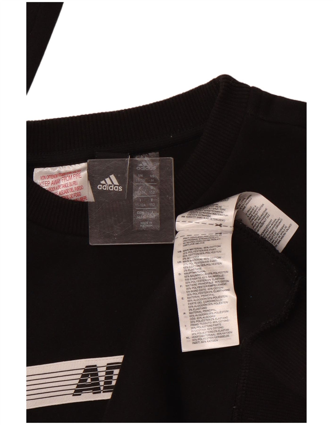 ADIDAS Sudadera con estampado gráfico para niño 11-12 años Algodón color block negro