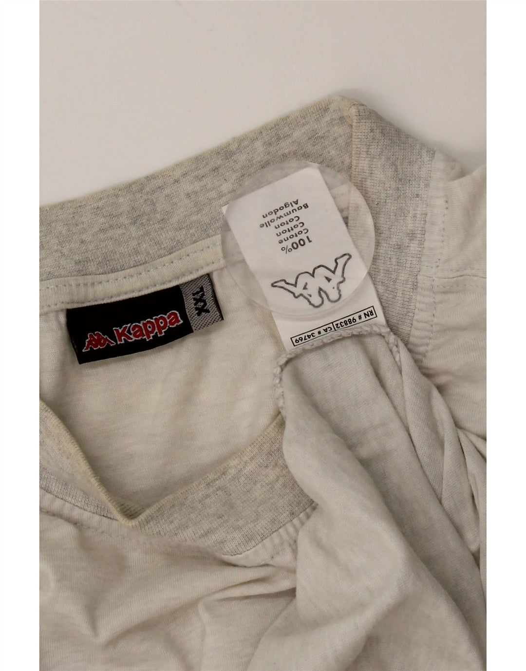Kappa Camiseta Hombre Top 2XL Algodón Moteado Gris