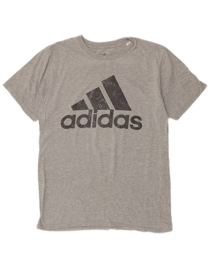 ADIDAS Camiseta gráfica para hombre Top Algodón gris medio