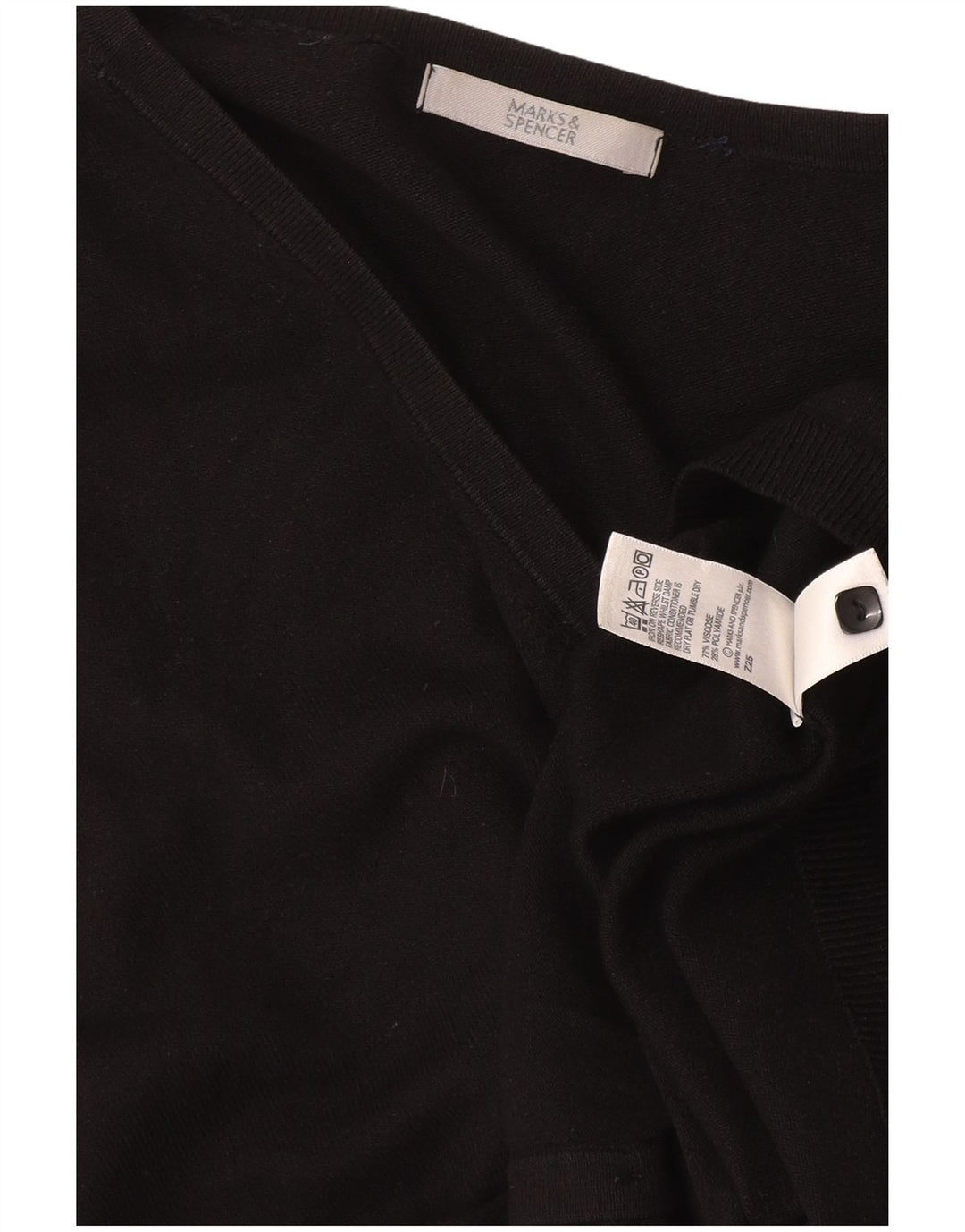 Marks & Spencer Suéter tipo cárdigan para mujer UK 44 Viscosa negra mediana