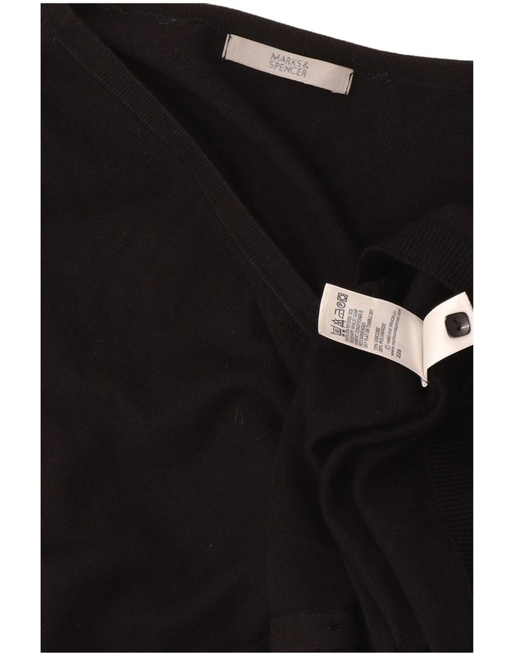 Marks & Spencer Suéter tipo cárdigan para mujer UK 44 Viscosa negra mediana