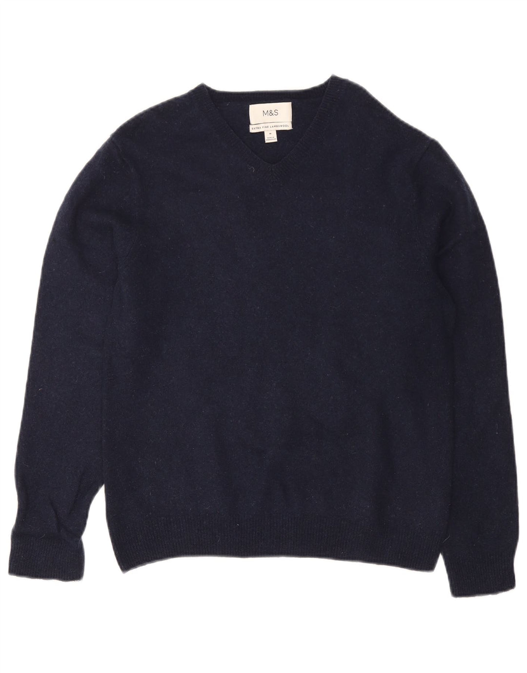 Marks & Spencer - Camiseta sin mangas para hombre, talla mediana, lana de cordero azul marino