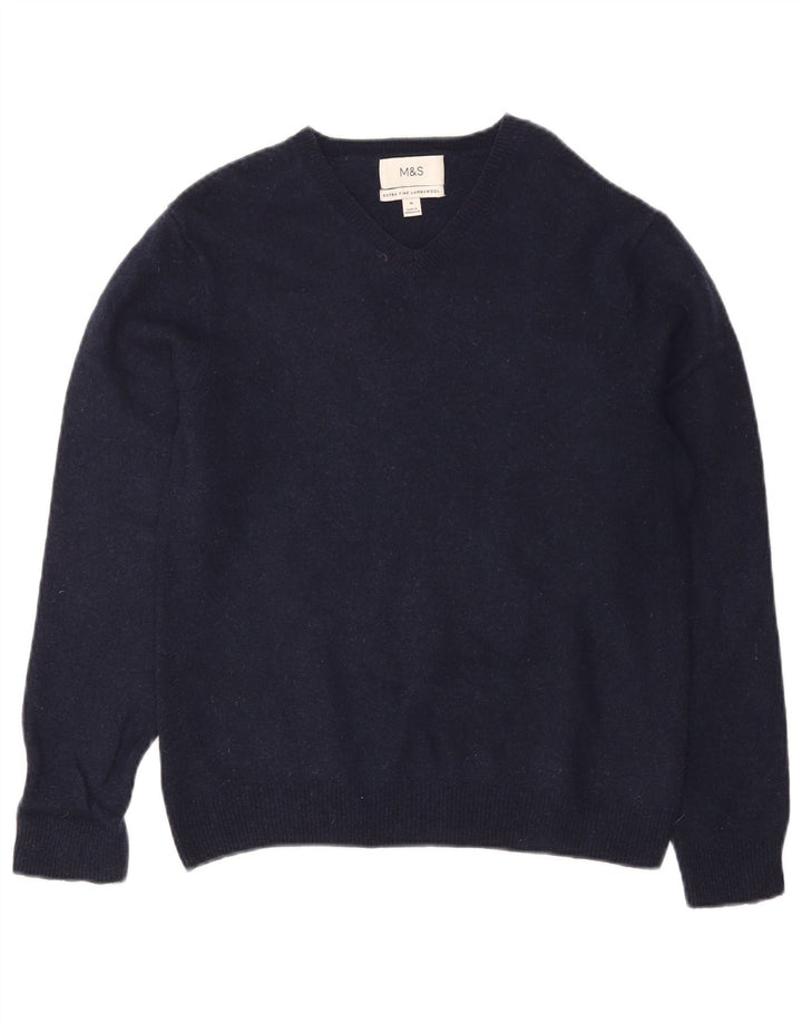 Marks & Spencer - Camiseta sin mangas para hombre, talla mediana, lana de cordero azul marino
