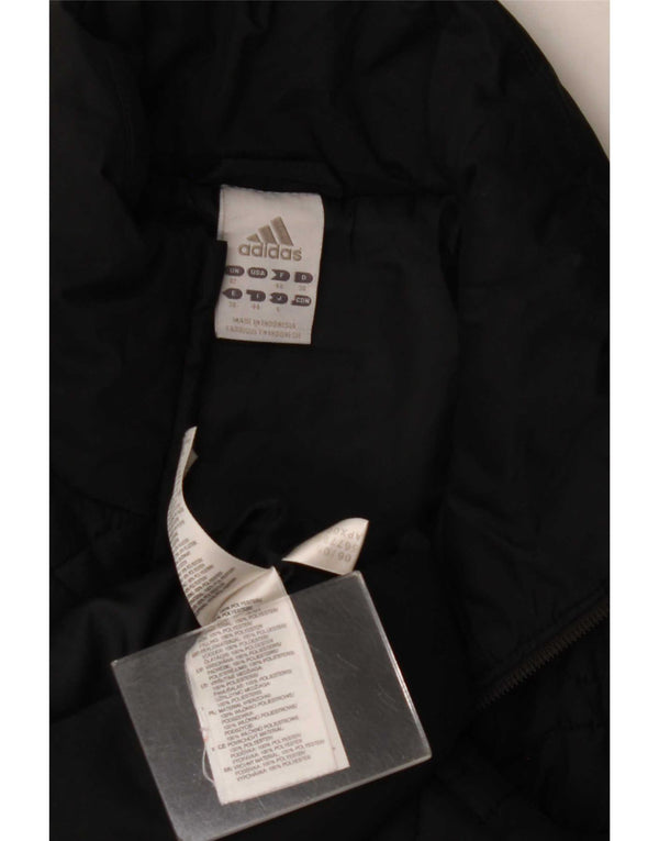 Adidas Chaqueta acolchada para mujer UK 12 Mediana Negro Poliéster