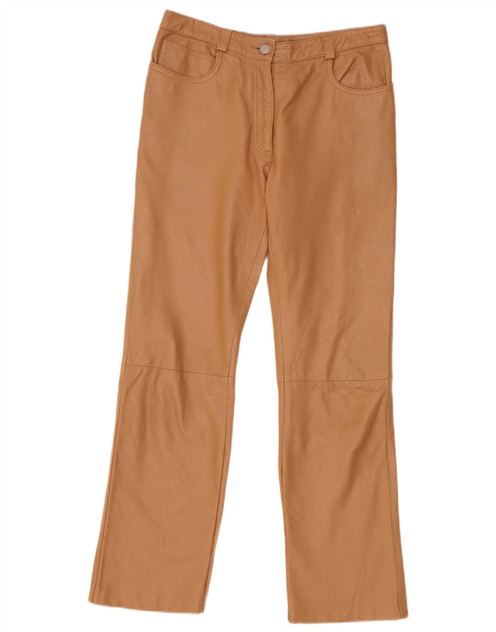 Pantalones rectos de cuero para mujer J.J.Scott W28 L27 Marrón