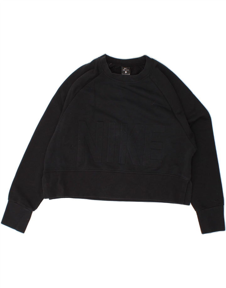 NIKE Womens Dri Fit Oversized Graphic Sweatshirt Jumper UK 10 Small Black Vintage Nike and Second-Hand Nike from Messina Hembry 